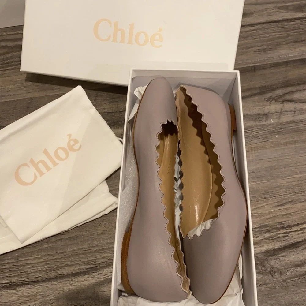 😍 Chloe Lauren Leather Ballet Flats Shoes NEW! - Picture 12 of 16